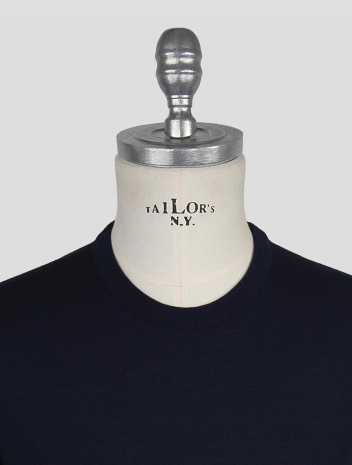 Kiton Blue Wool 14 Micron Sweater Crewneck