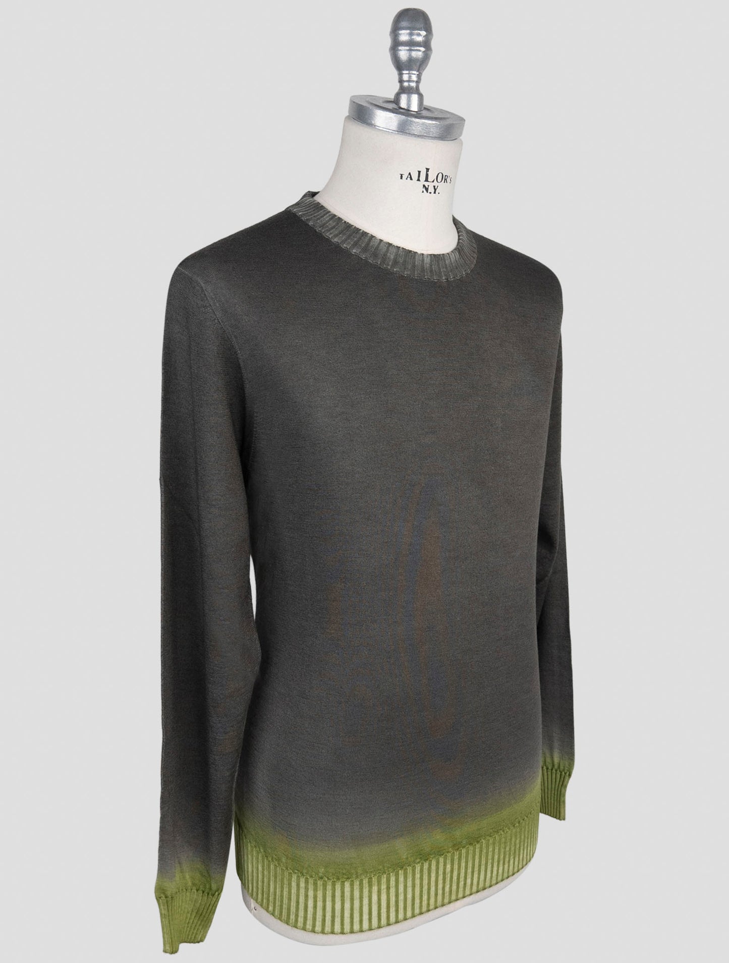 Kiton Brown Cashmere Silk Sweater Crewneck