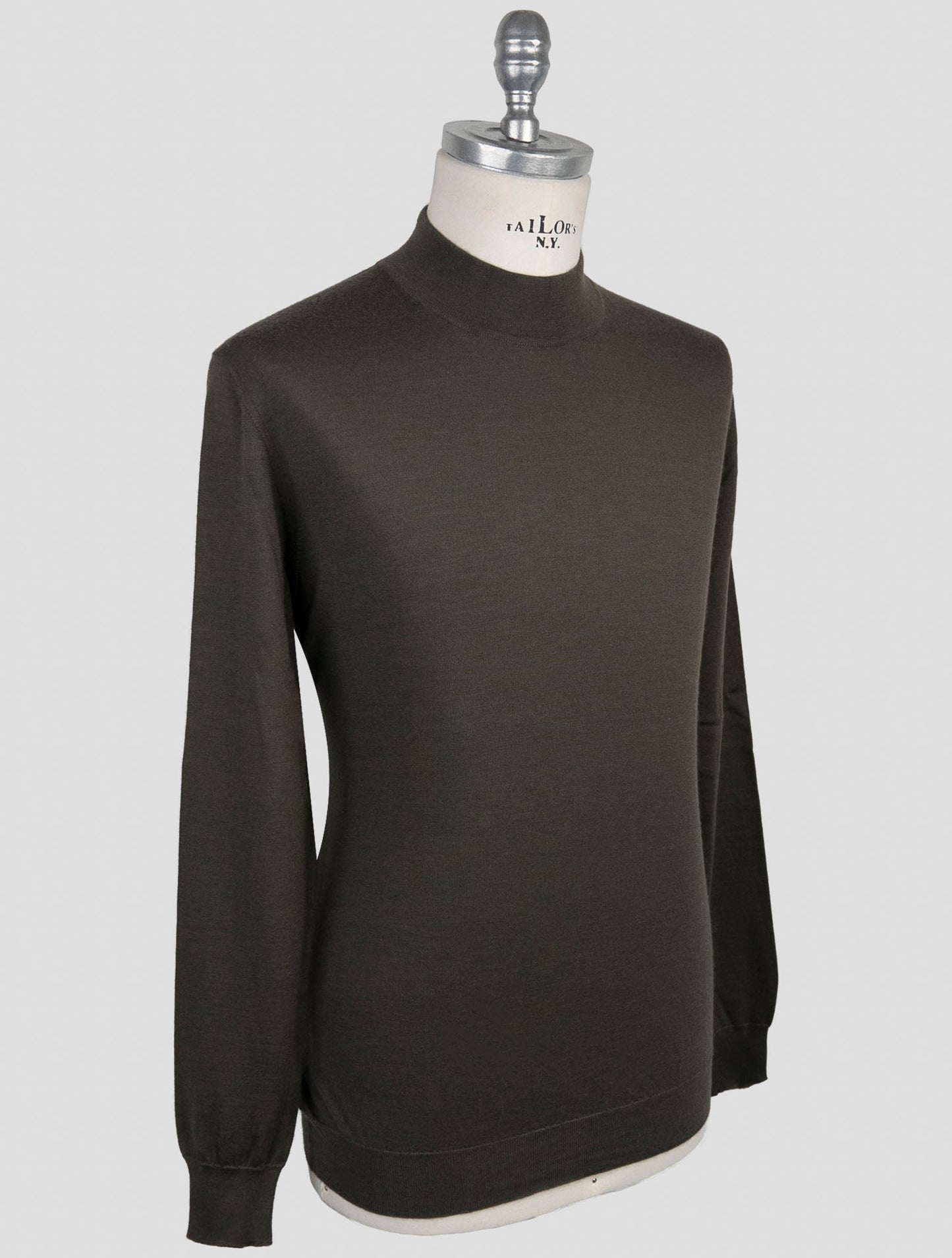 Kiton Brown Cashmere Silk Sweater Half Neck