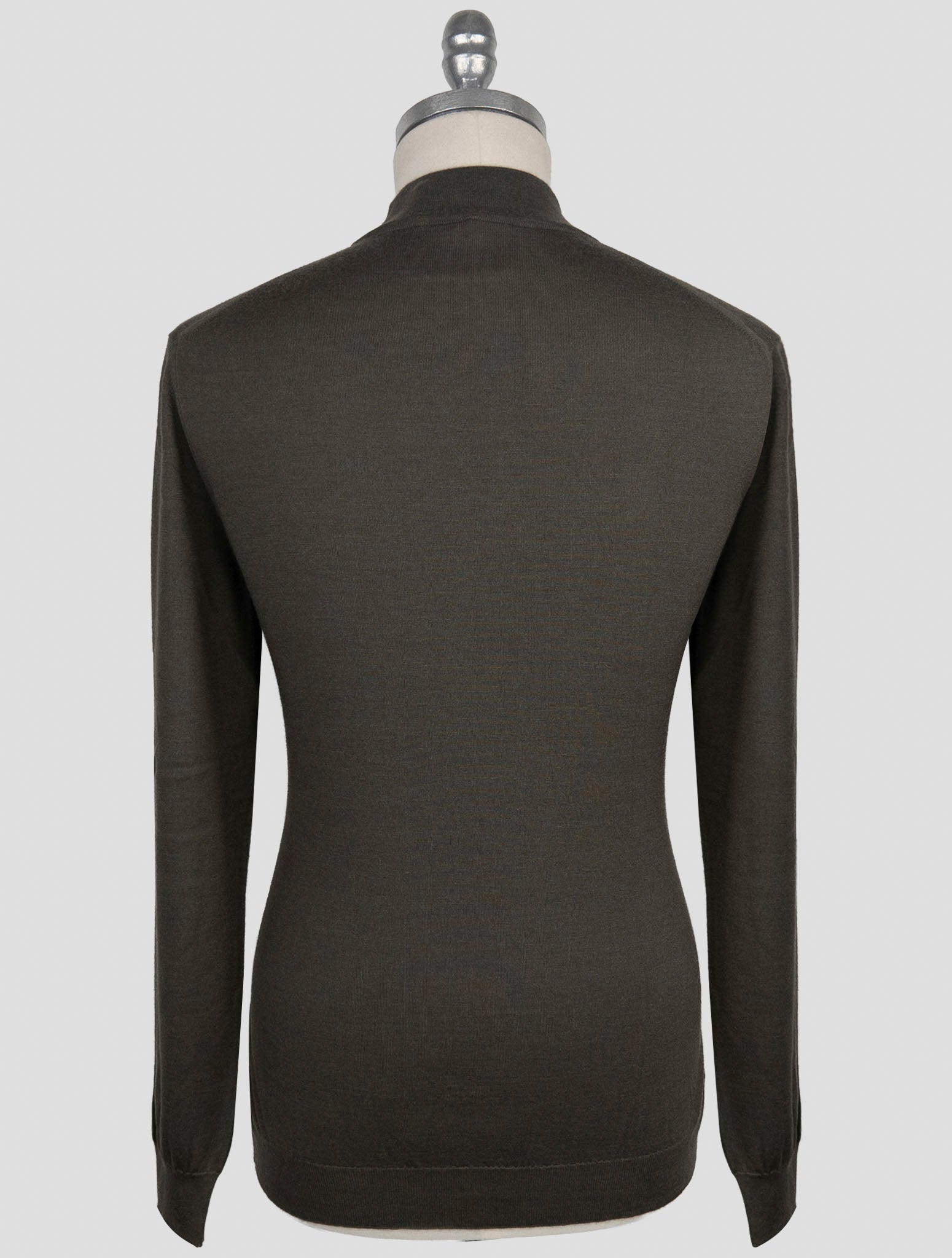 Kiton Brown Cashmere Silk Sweater Half Neck