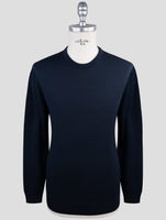 Kiton Blue Wool 14 Micron Sweater Crewneck