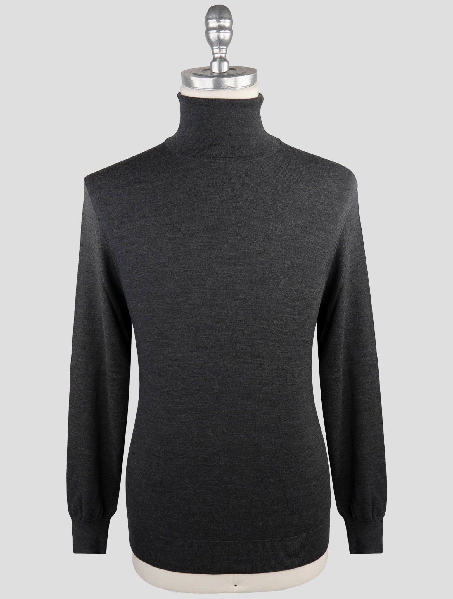 Kiton Gray Wool Sweater Turtleneck