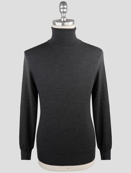 Kiton Gray Wool Sweater Turtleneck