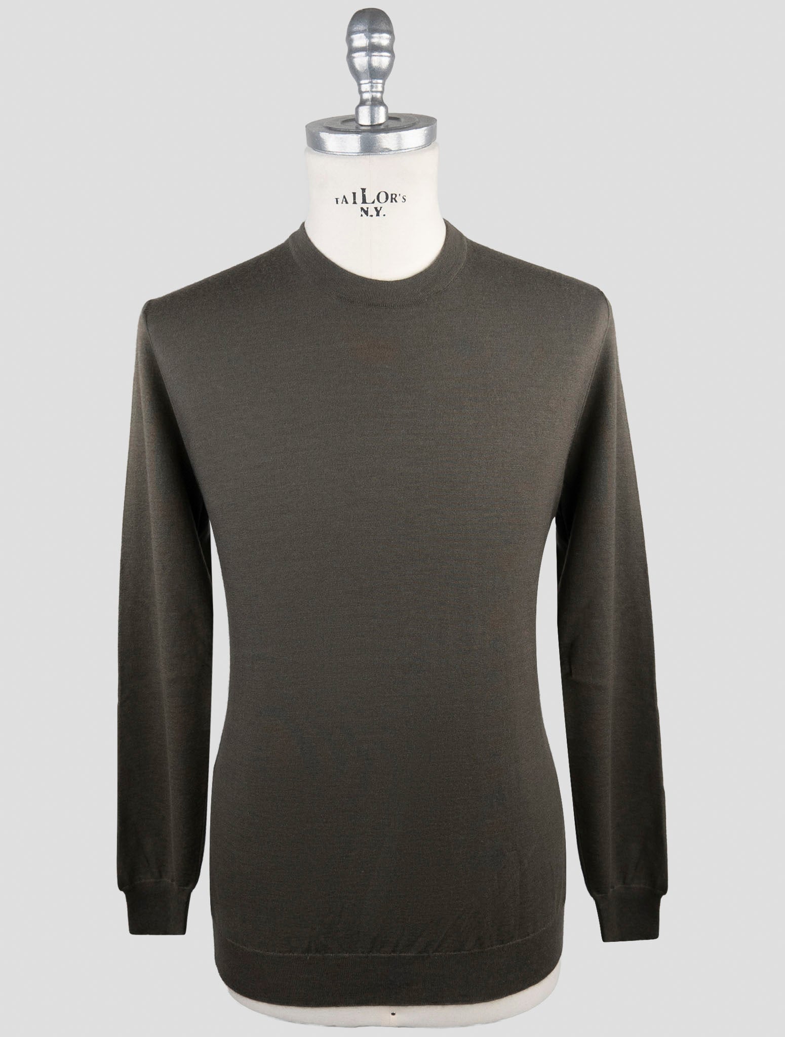 Kiton Green Cashmere Silk Sweater Crewneck