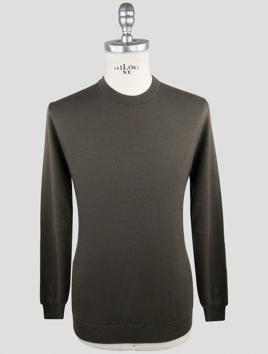 Kiton Green Cashmere Silk Sweater Crewneck