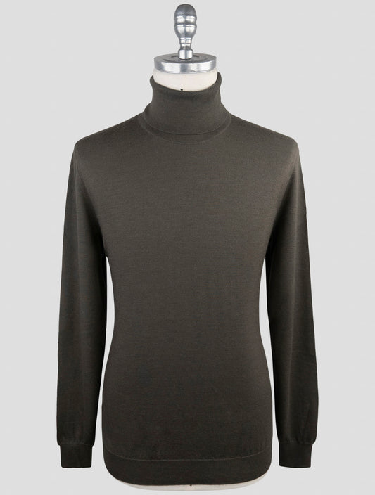 Kiton Green Cashmere Silk Sweater Turtleneck