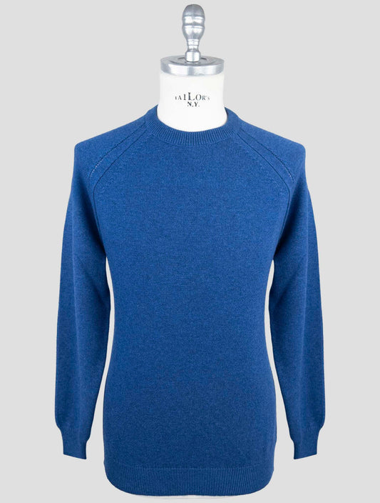 Kiton Blue Cashmere Sweater Crewneck