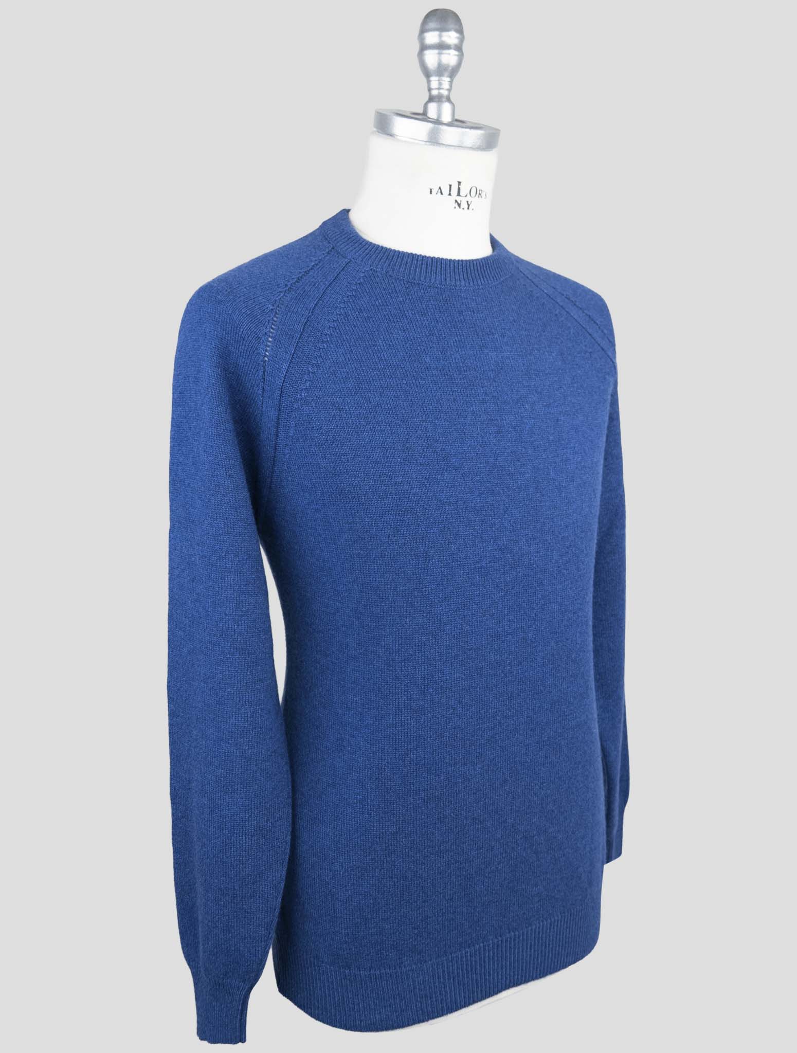 Kiton Blue Cashmere Sweater Crewneck