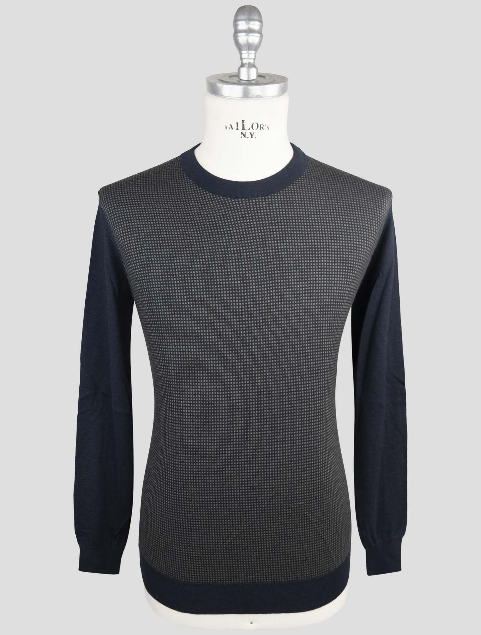 Kiton Blue Cashmere Silk Sweater Crewneck