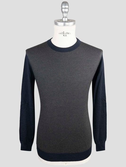 Kiton Blue Cashmere Silk Sweater Crewneck