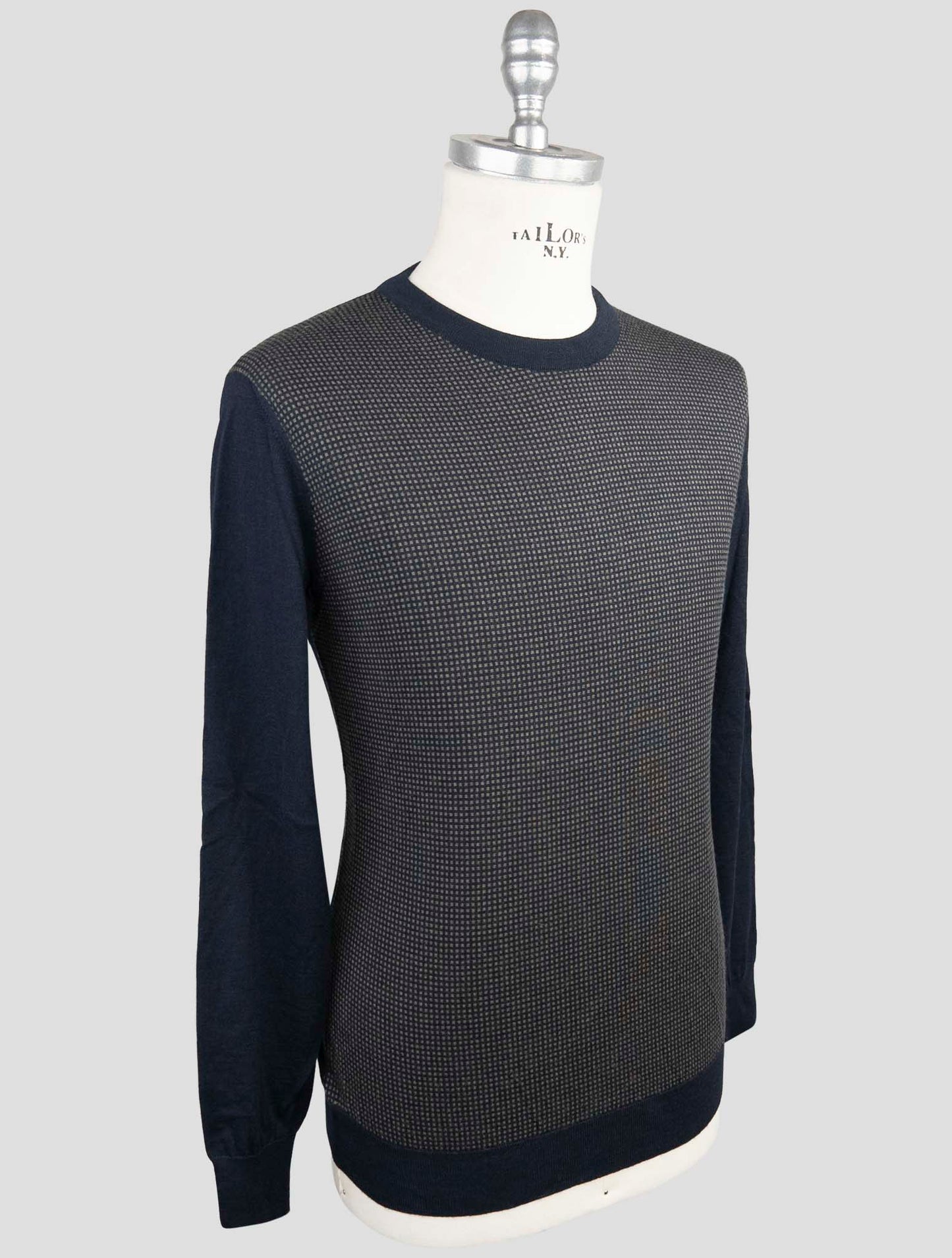 Kiton Blue Cashmere Silk Sweater Crewneck