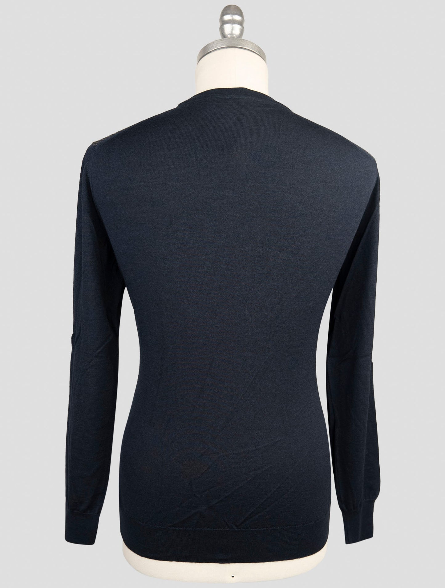 Kiton Blue Cashmere Silk Sweater Crewneck
