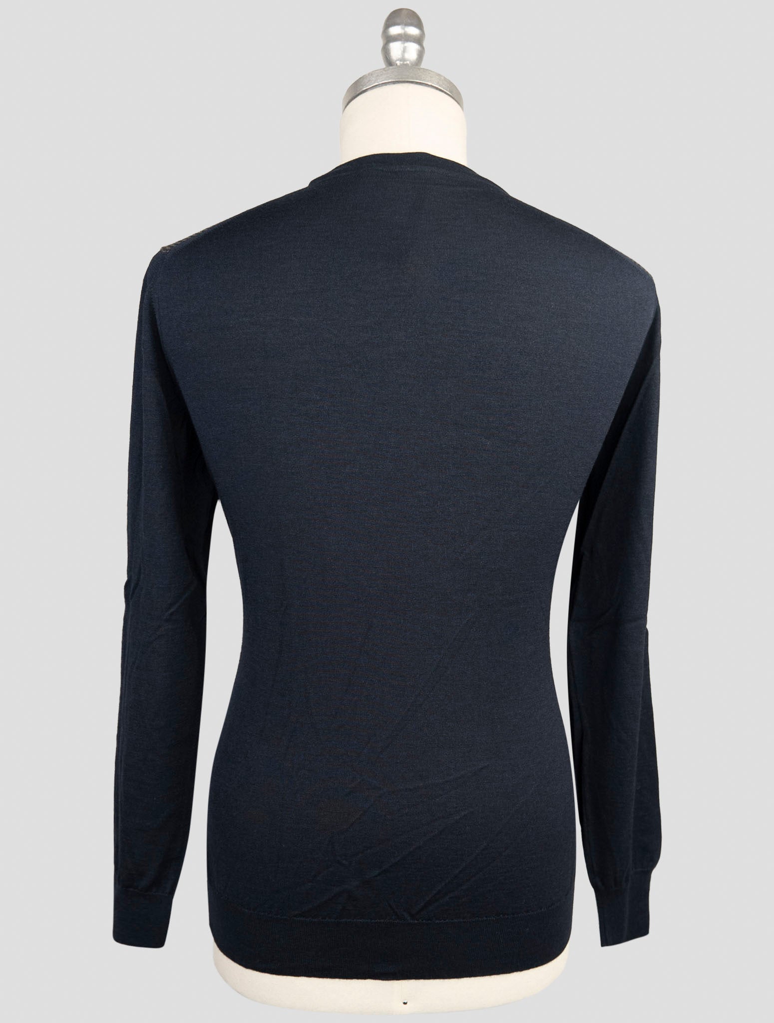 Kiton Blue Cashmere Silk Sweater Crewneck