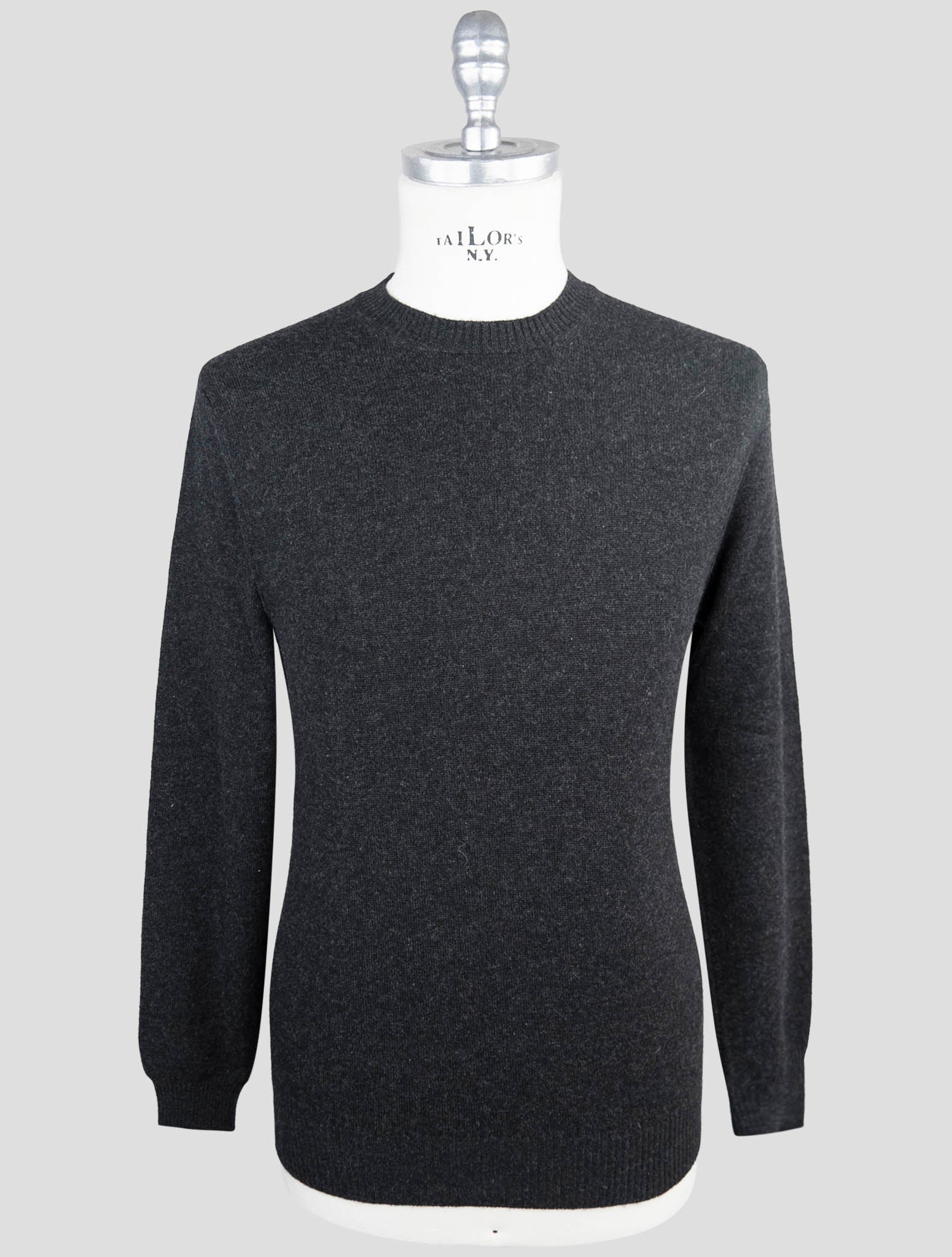 Kiton Dark Gray Cashmere Sweater V-Neck
