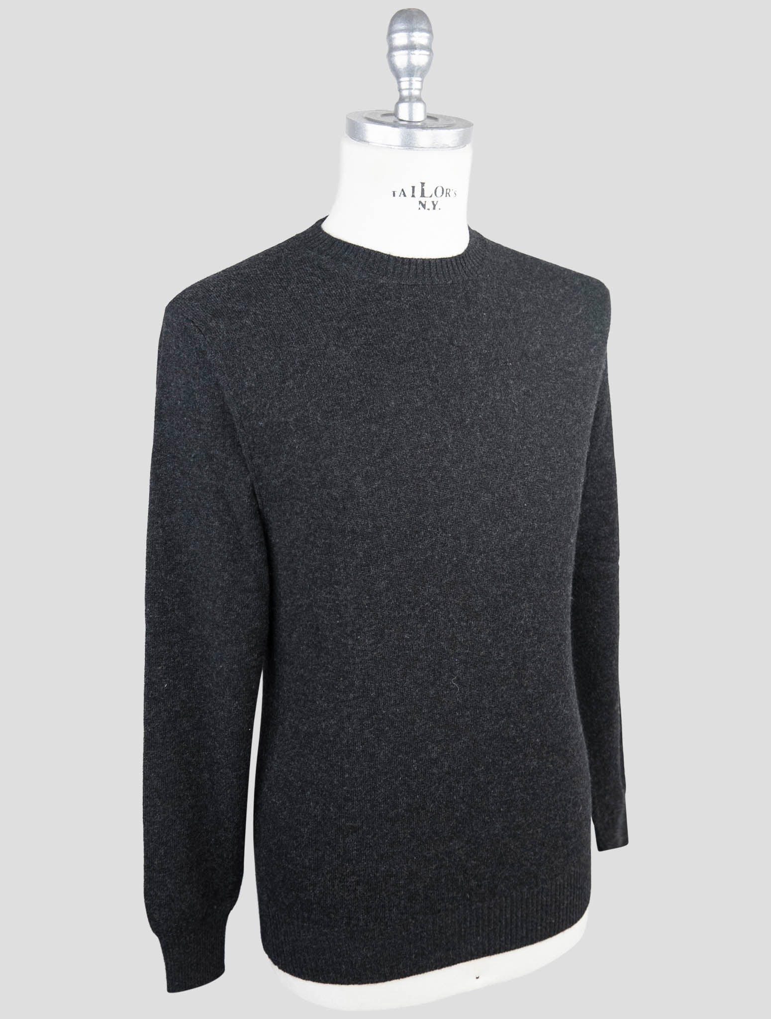 Kiton Dark Gray Cashmere Sweater V-Neck