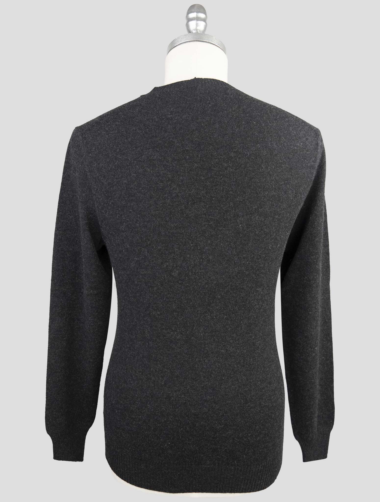 Kiton Dark Gray Cashmere Sweater V-Neck