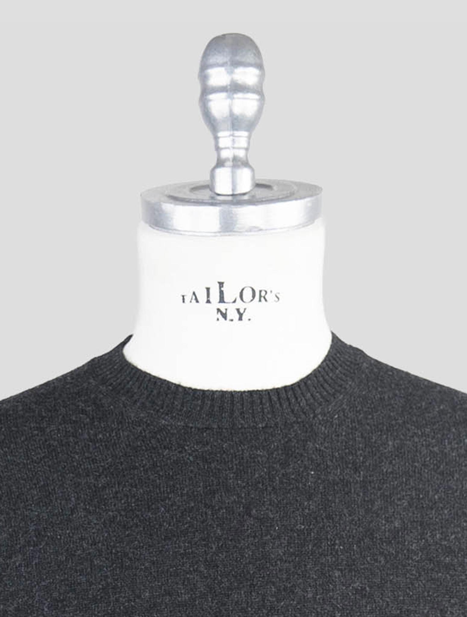 Kiton Dark Gray Cashmere Sweater V-Neck