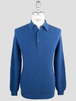 Kiton Blue Cashmere Sweater Polo