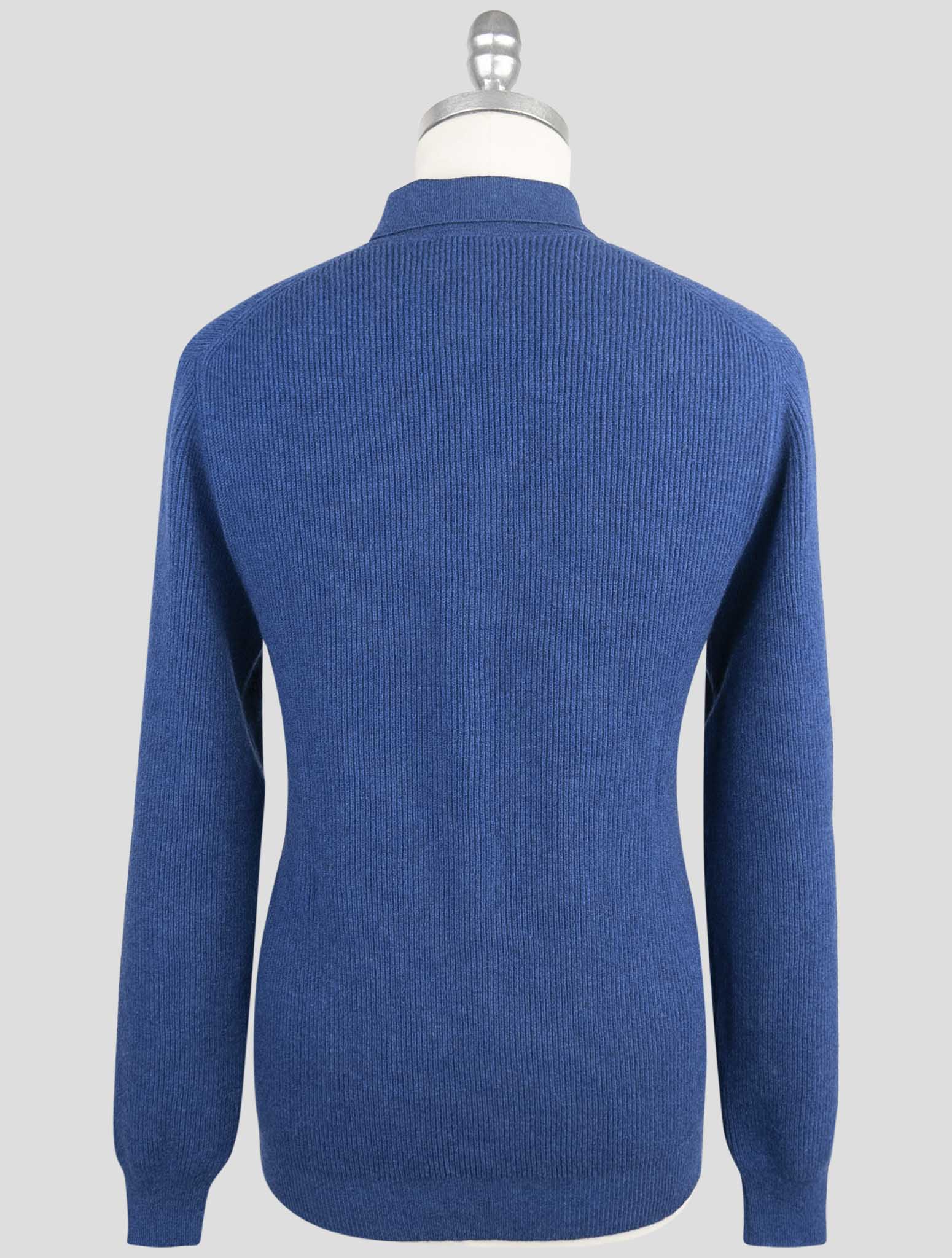 Kiton Blue Cashmere Sweater Polo