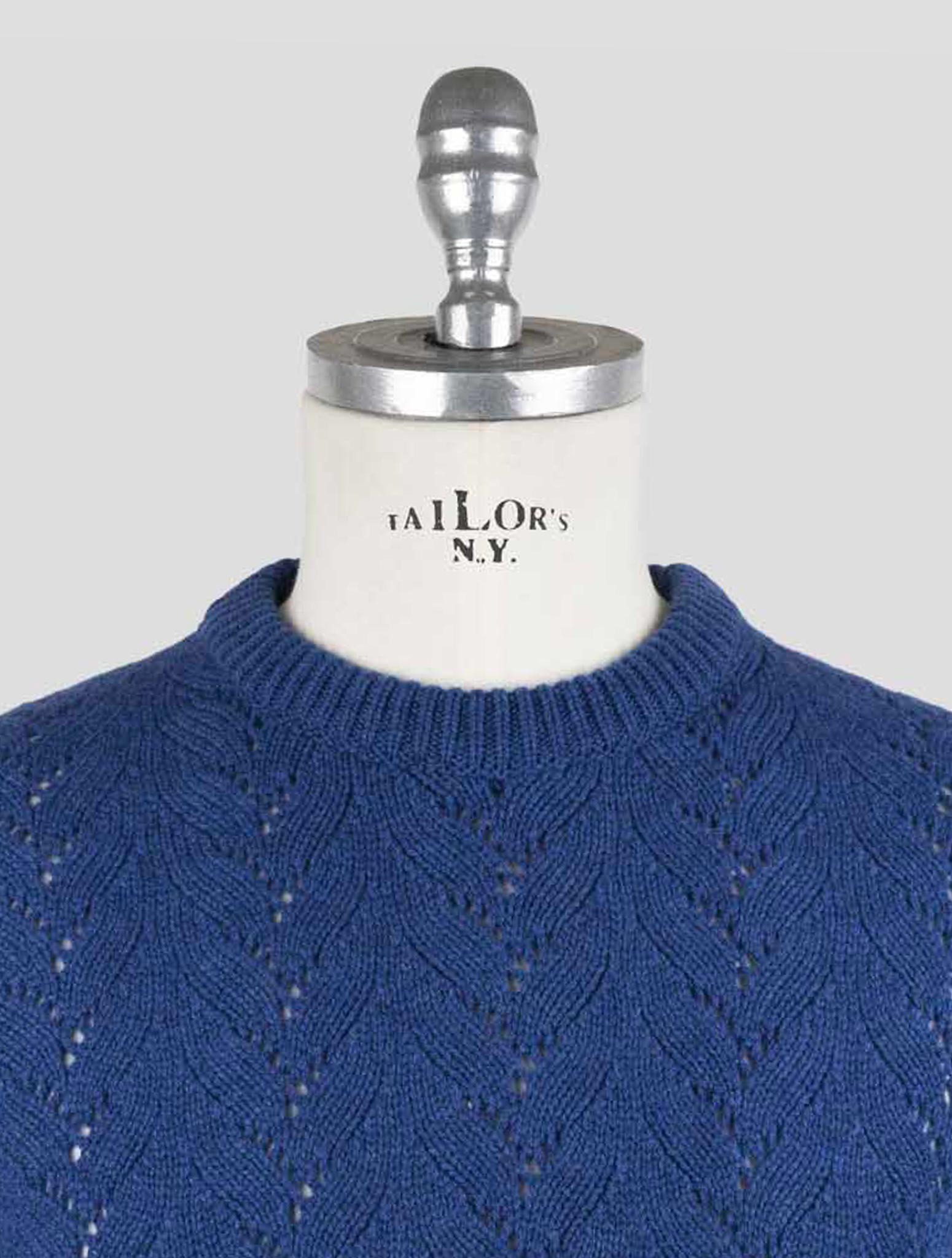Kiton Blue Cashmere Sweater Crewneck