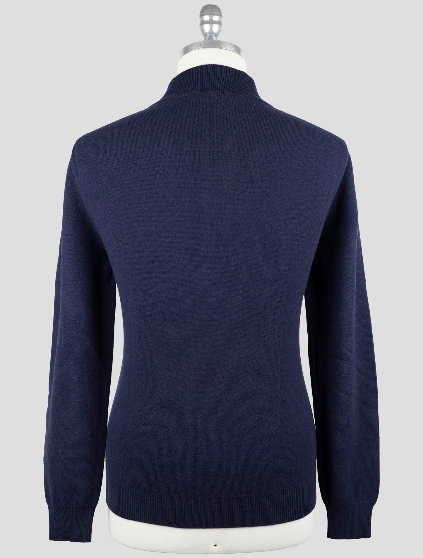 Kiton Blue Wool Sweater Half Zip