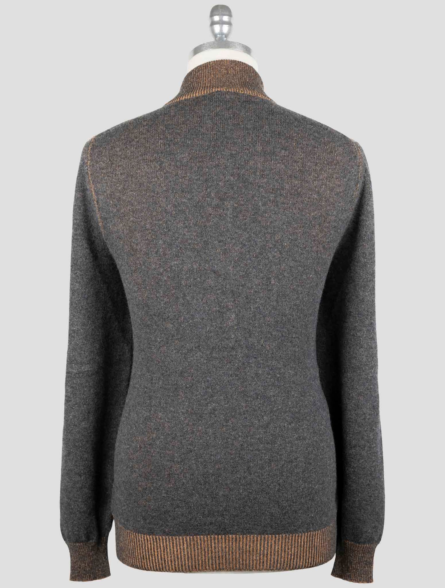 Kiton Brown Cashmere Sweater Half Zip