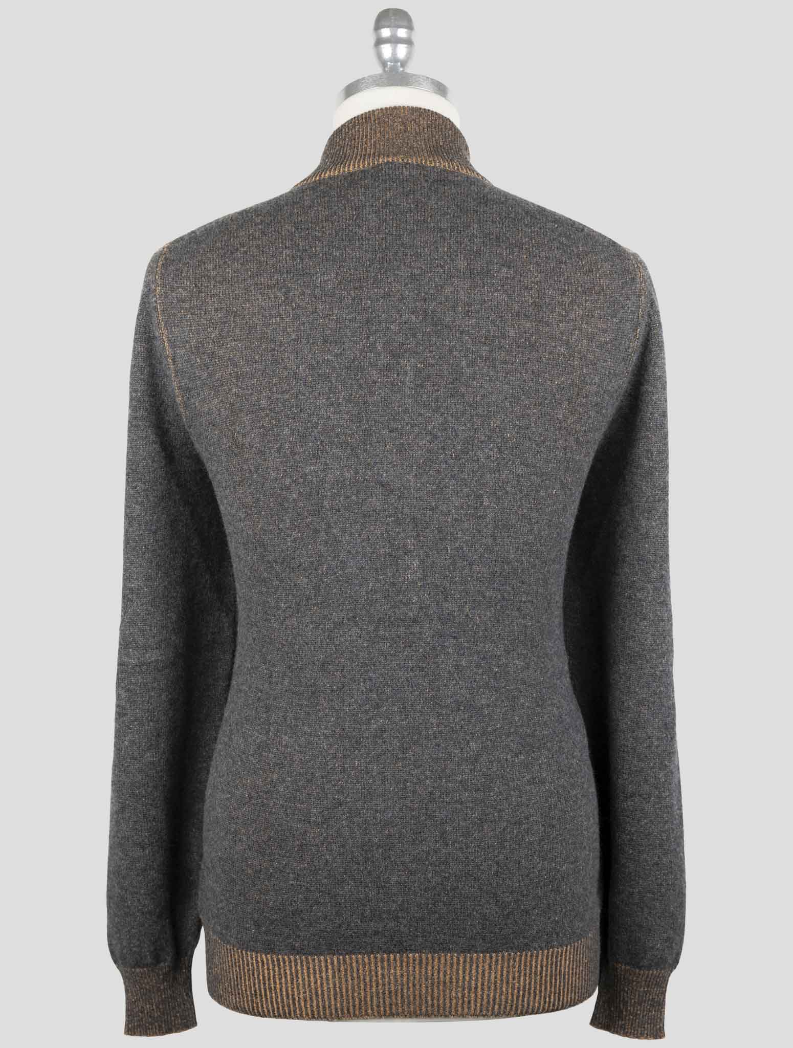 Kiton Brown Cashmere Sweater Half Zip