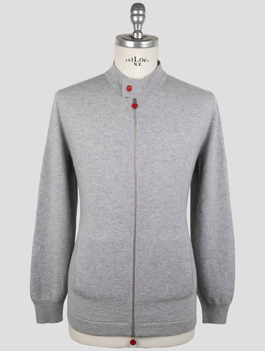 Kiton Gray Cashmere Sweater Full Zip