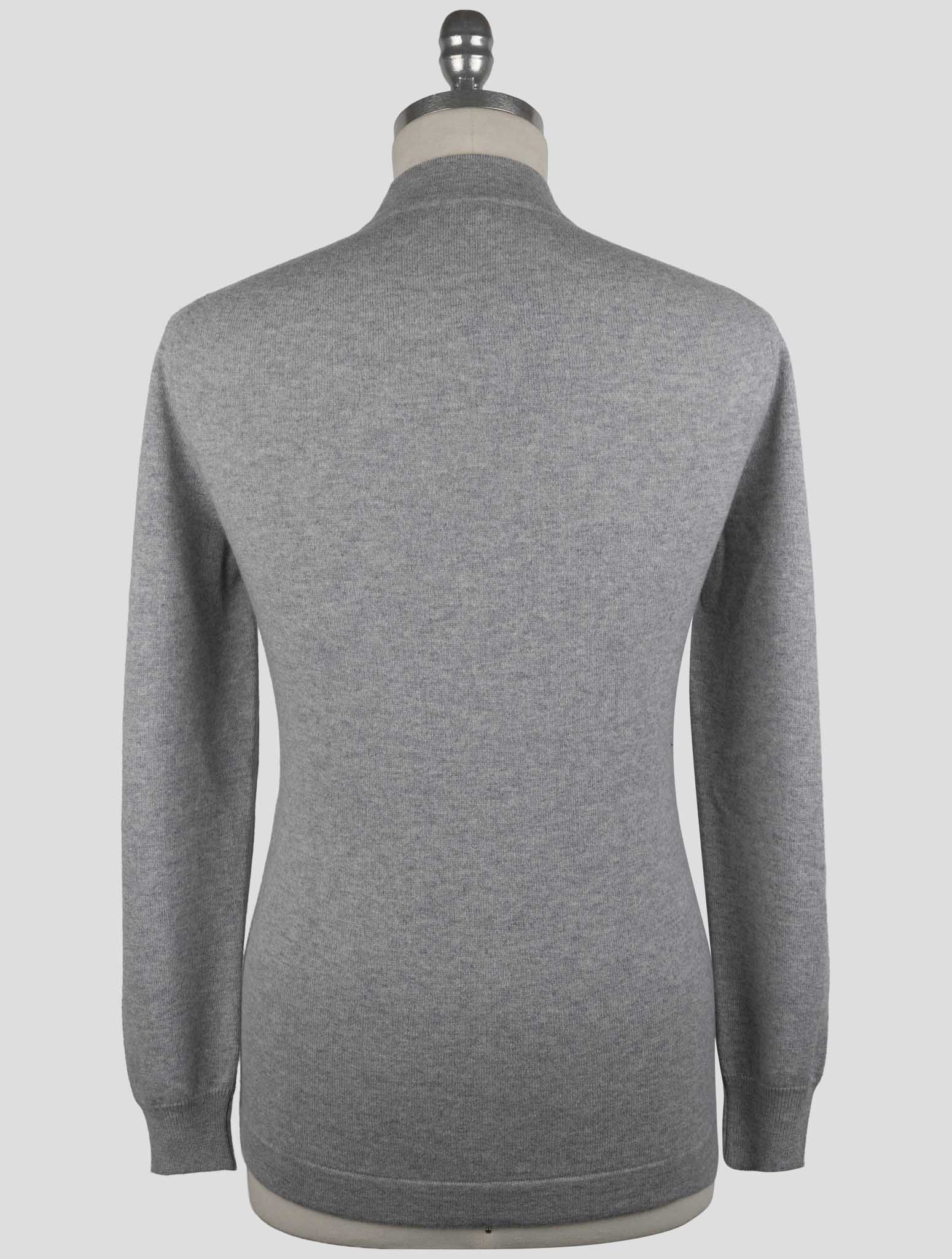 Kiton Gray Cashmere Sweater Full Zip