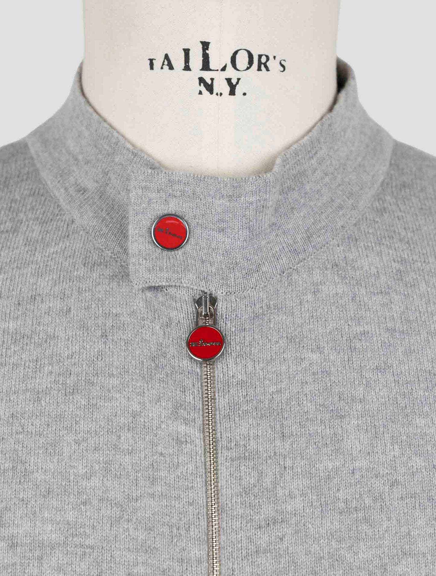 Kiton Gray Cashmere Sweater Full Zip