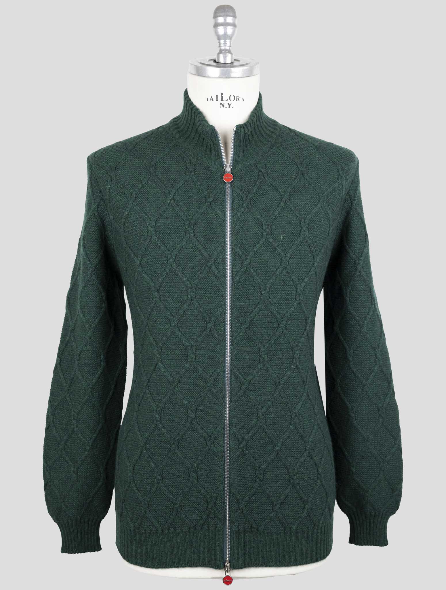 Kiton Green Cashmere Sweater Full Zip