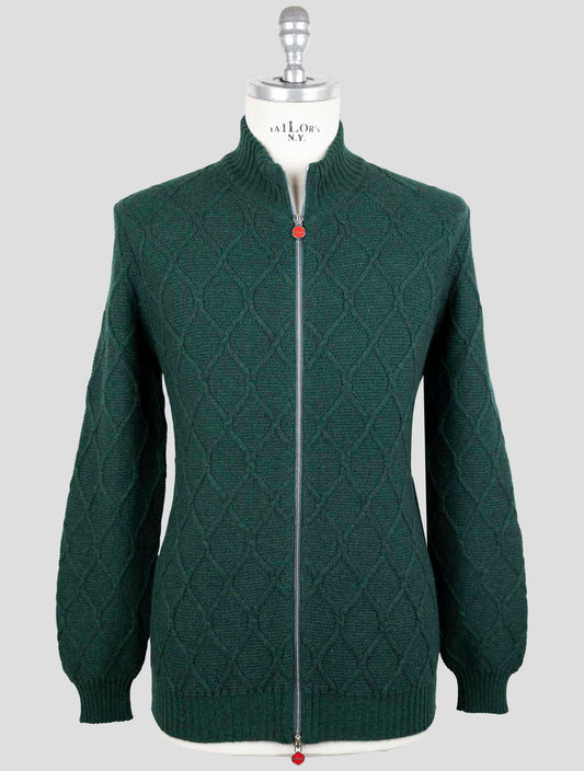 Kiton Green Cashmere Sweater Full Zip
