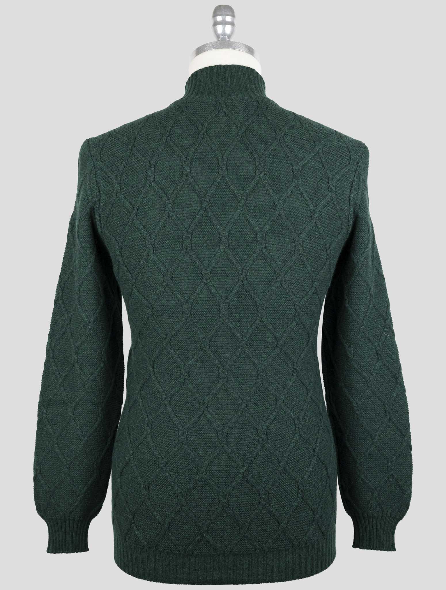 Kiton Green Cashmere Sweater Full Zip