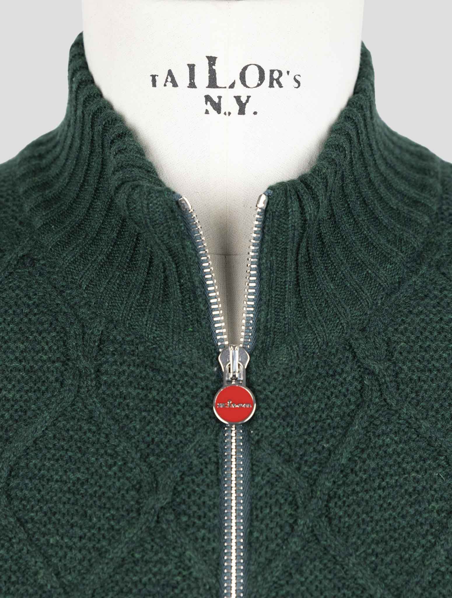 Kiton Green Cashmere Sweater Full Zip