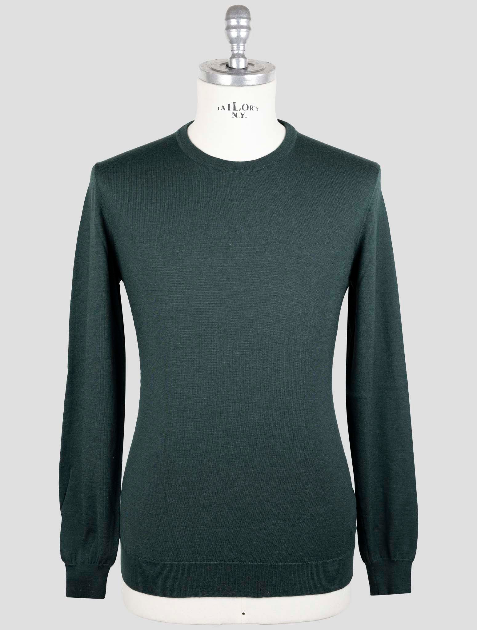 Kiton Green Cashmere Silk Sweater Crewneck