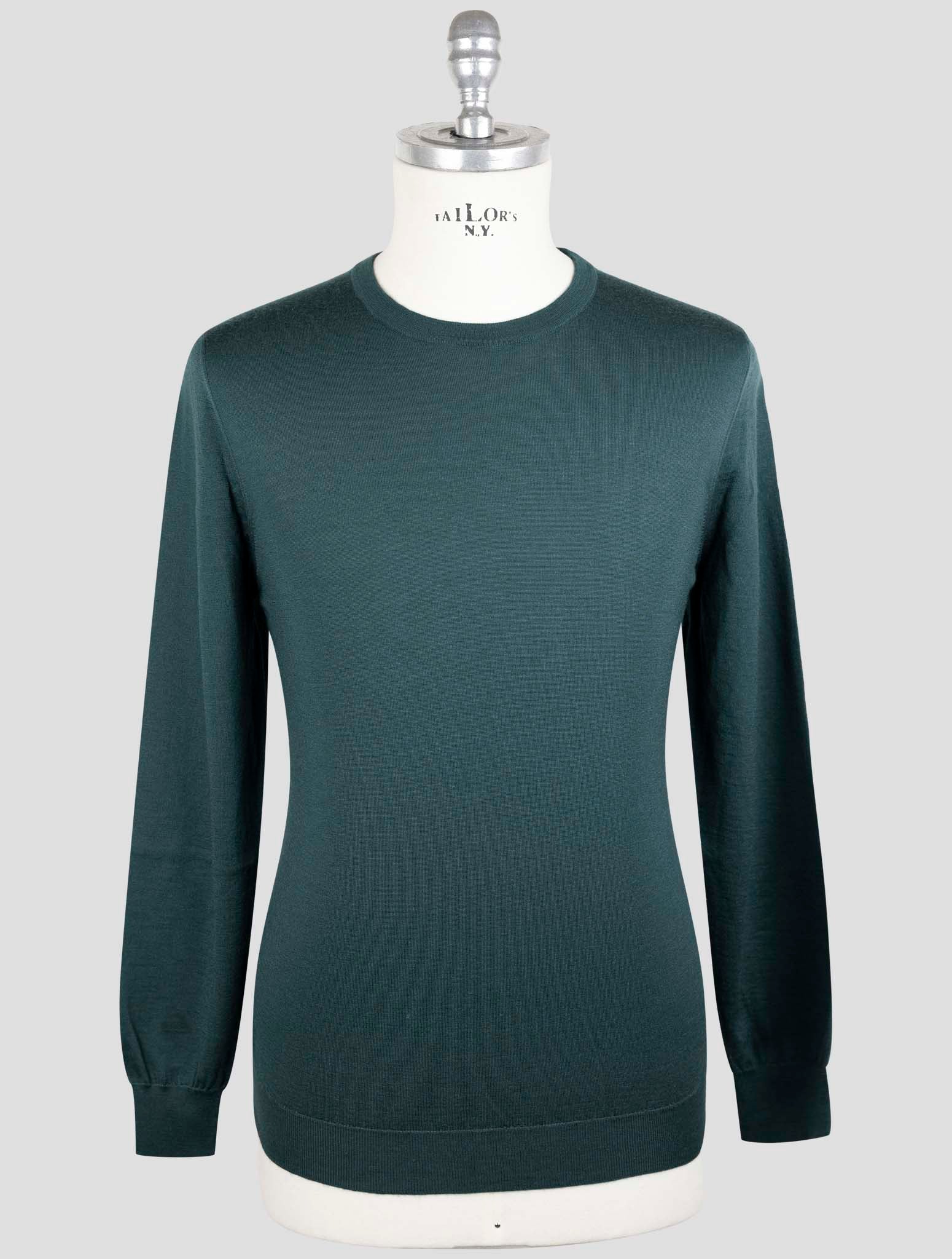 Kiton Green Cashmere Silk Sweater Crewneck