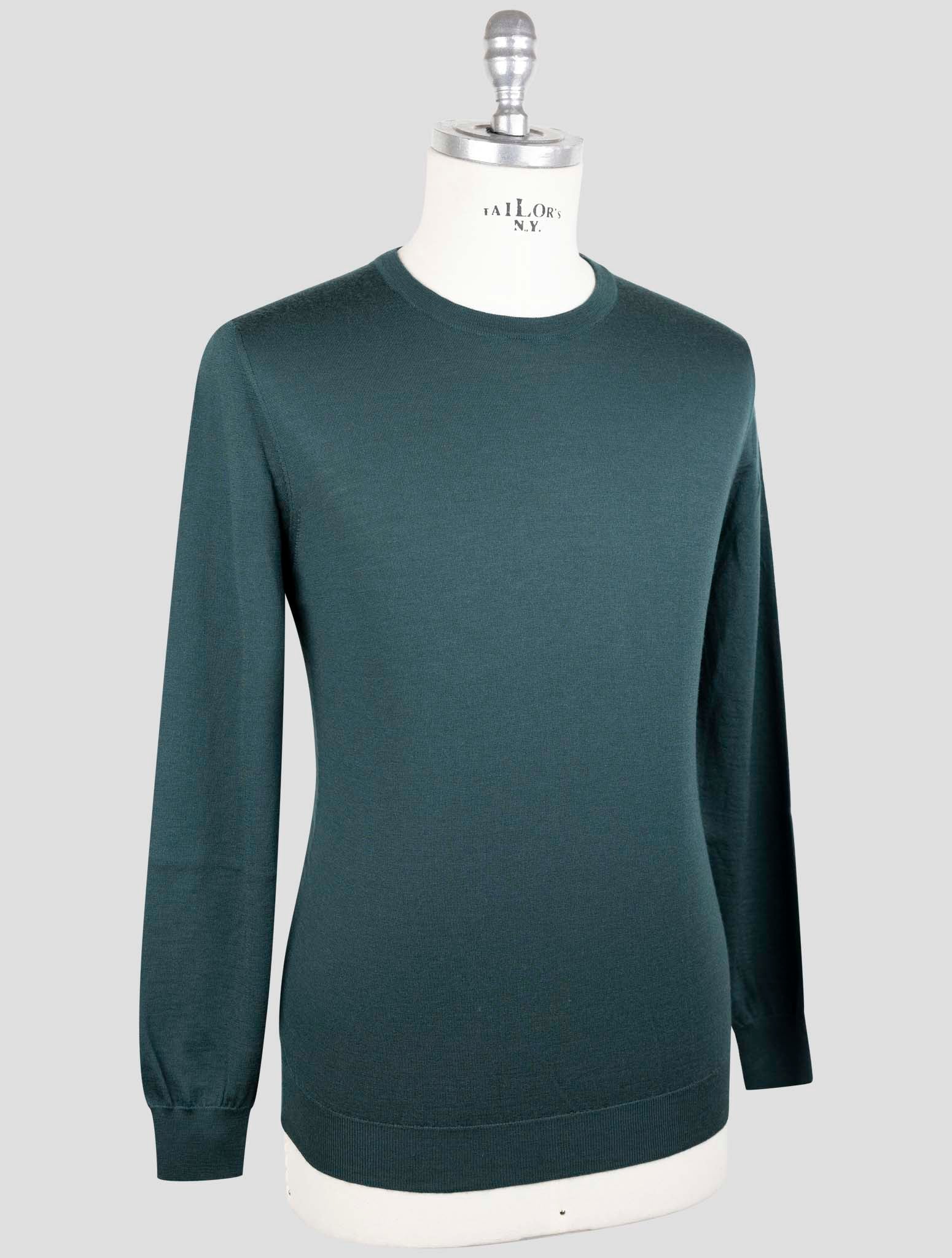 Kiton Green Cashmere Silk Sweater Crewneck