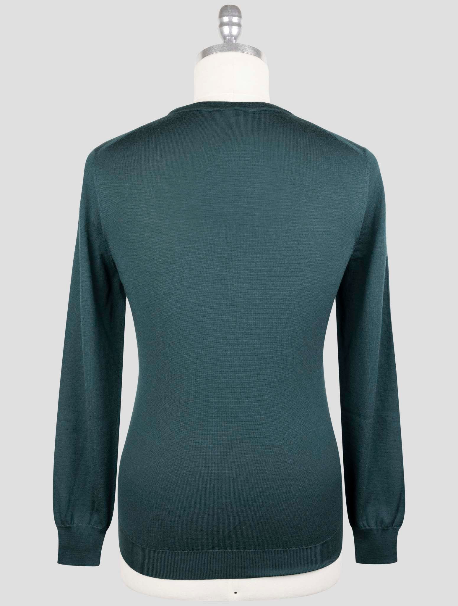 Kiton Green Cashmere Silk Sweater Crewneck