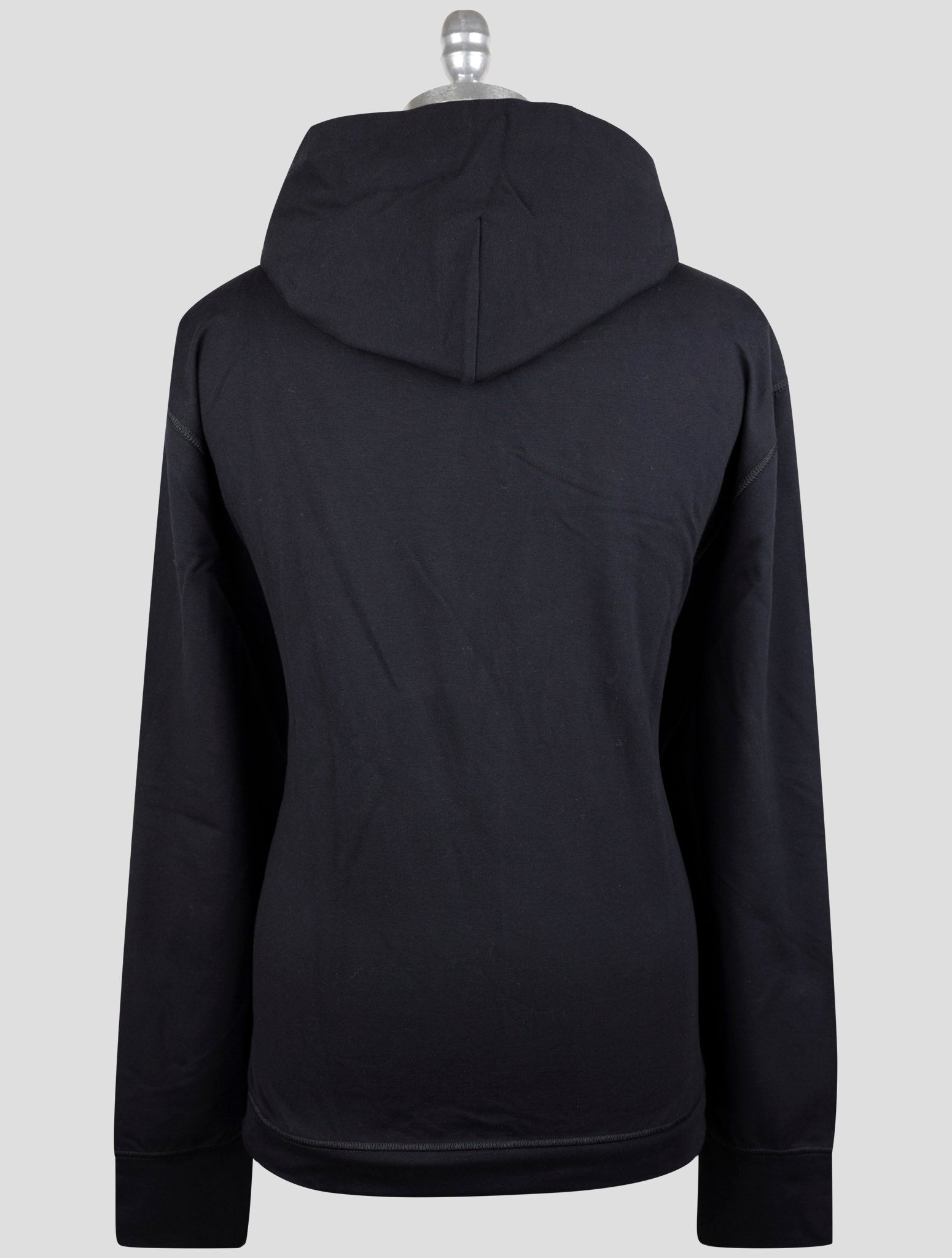 Kiton Black Cotton Ea Sweater Hoodie
