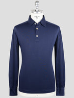 Kiton Blue Cotton Sweater Polo