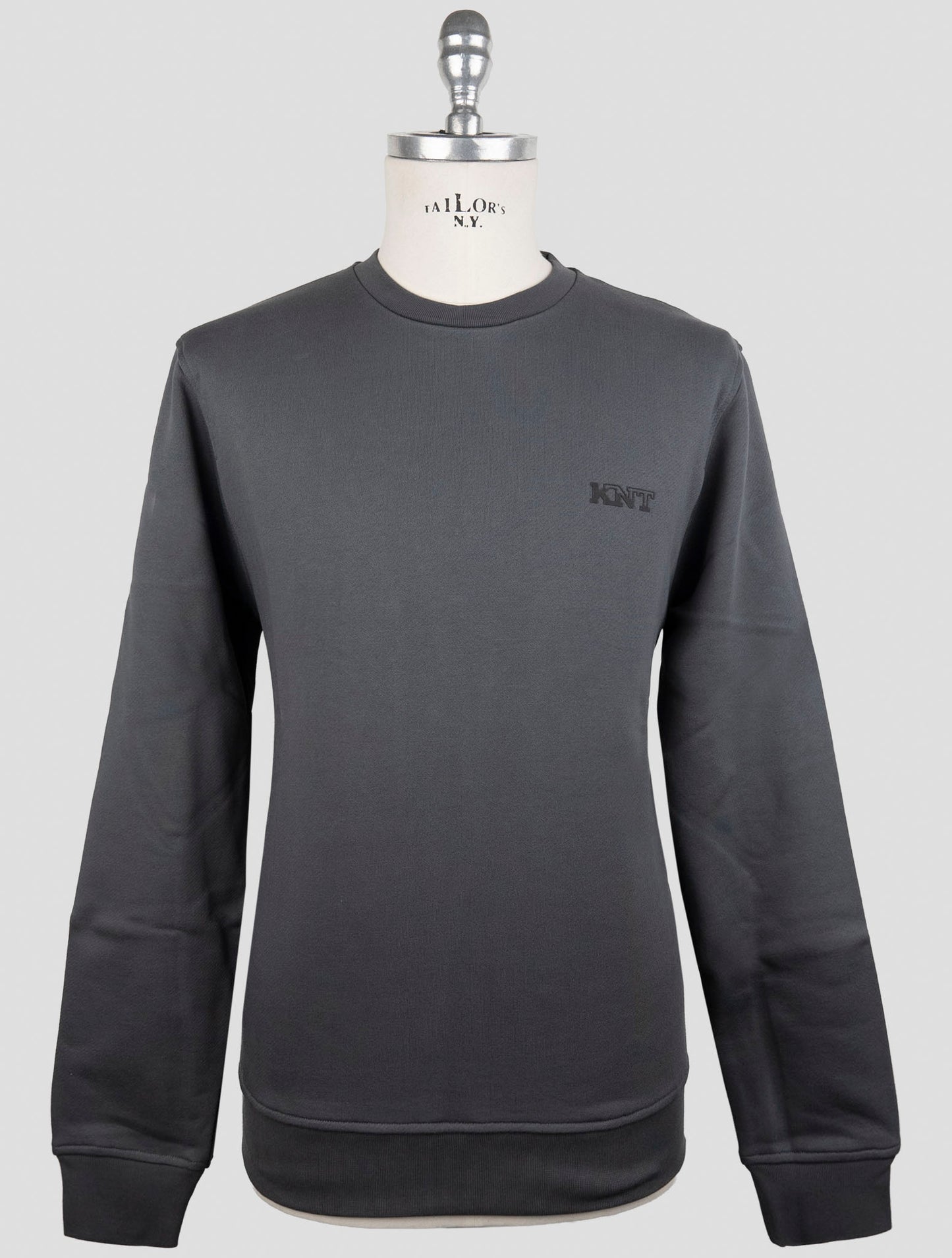Kiton Knt Gray Cotton Sweater Crewneck