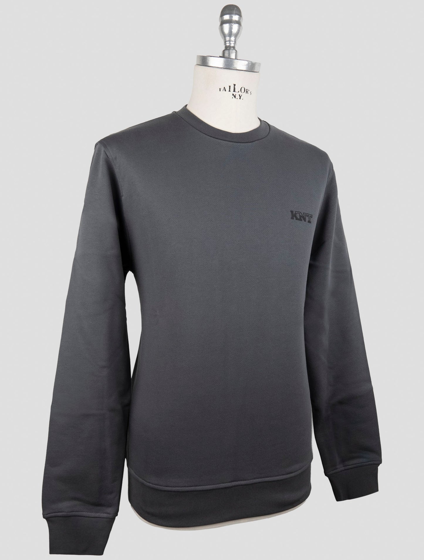 Kiton Knt Gray Cotton Sweater Crewneck