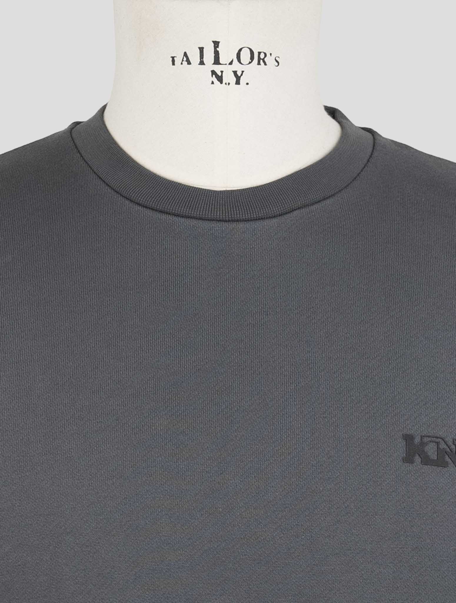 Kiton Knt Gray Cotton Sweater Crewneck