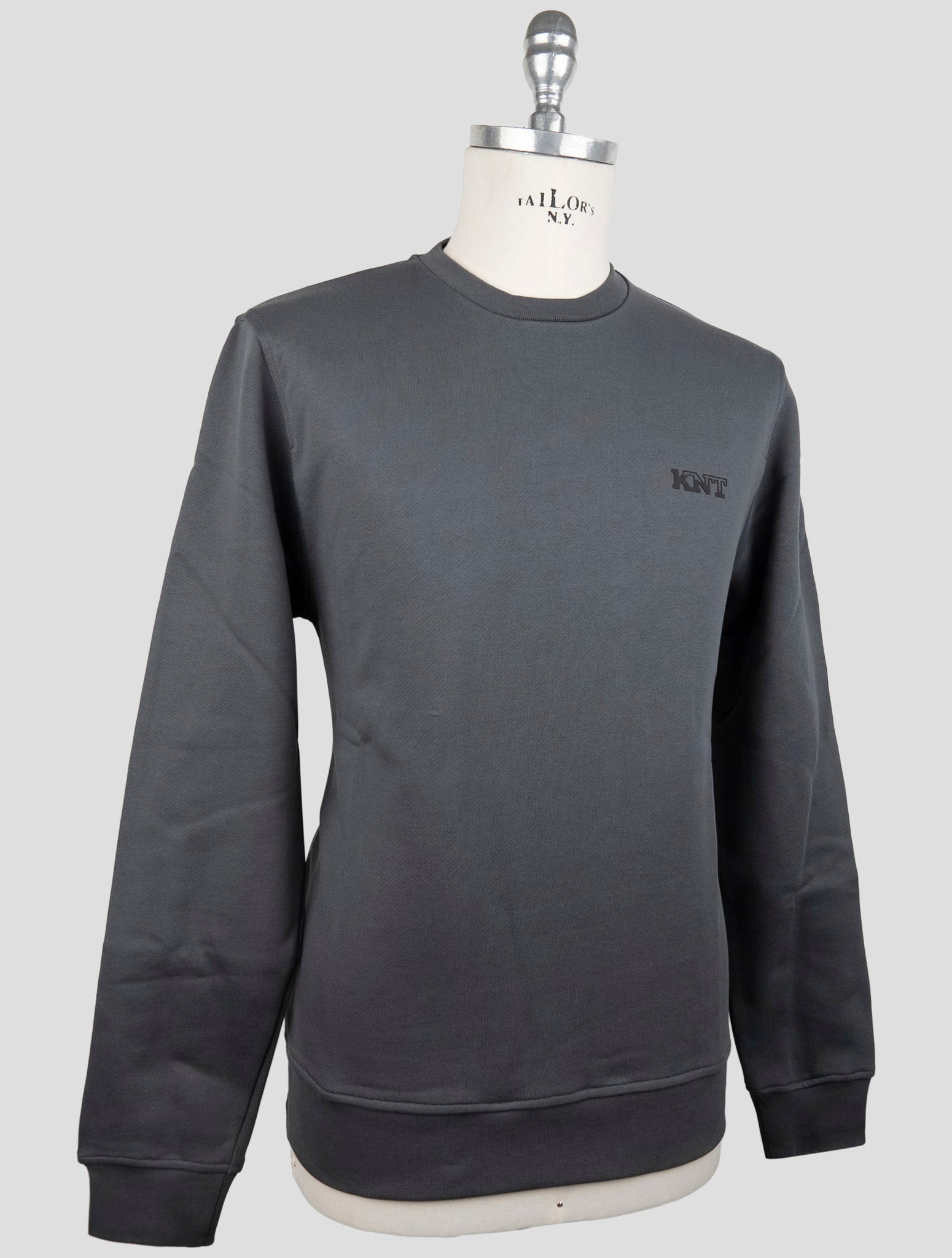Kiton Knt Gray Cotton Sweater Crewneck