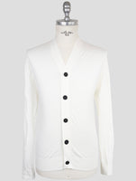 Kiton Knt White Cotton Sweater Cardigan