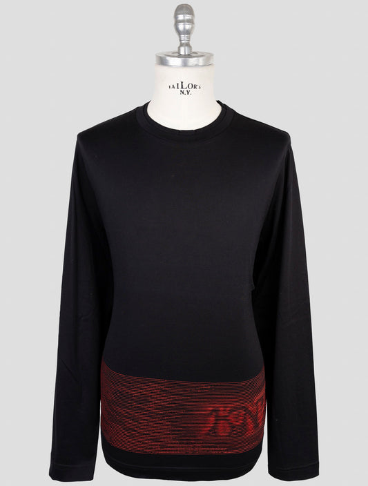 Kiton Knt Black Cotton Sweater Crewneck