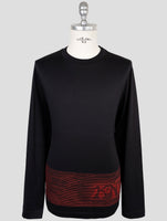 Kiton Knt Black Cotton Sweater Crewneck