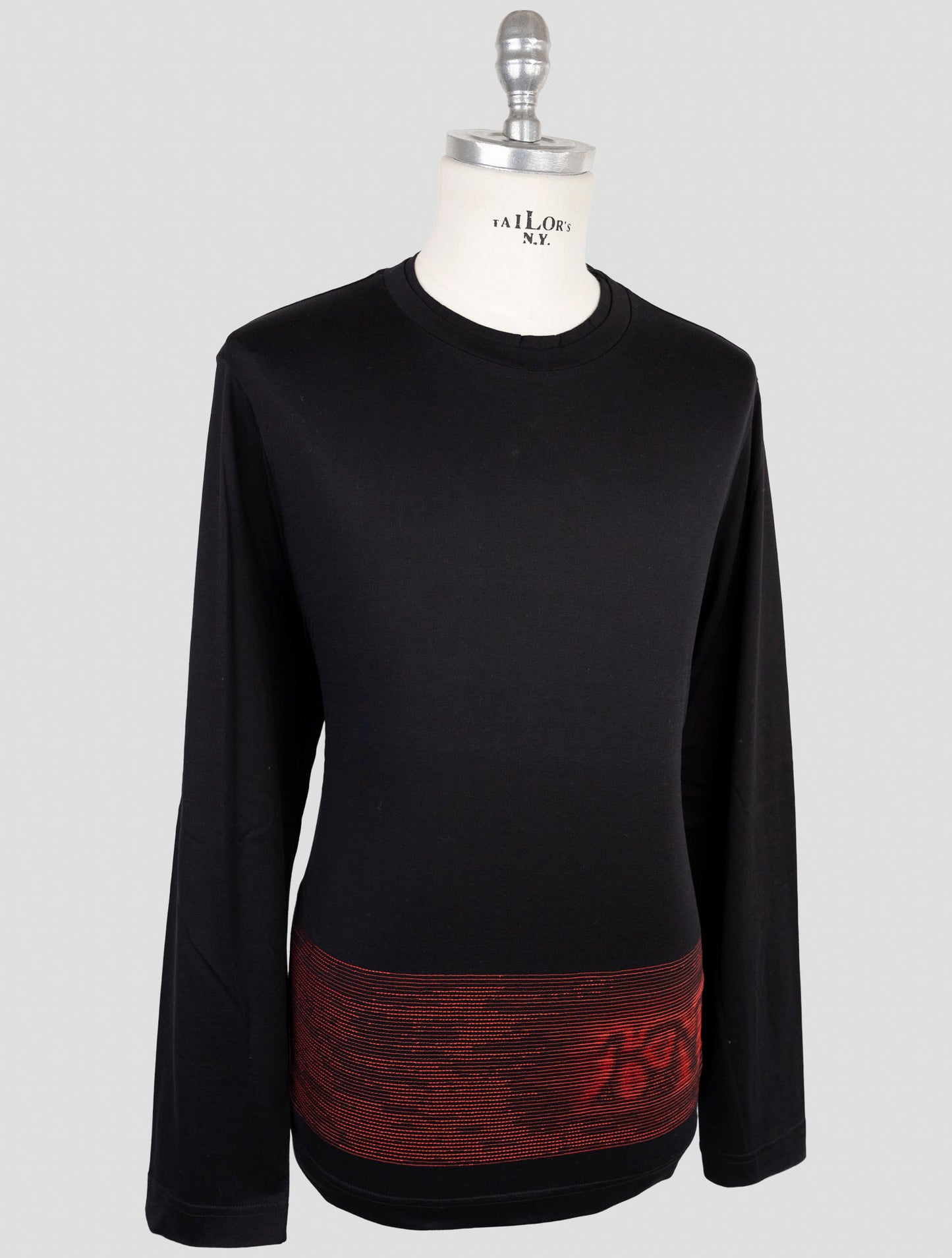 Kiton Knt Black Cotton Sweater Crewneck