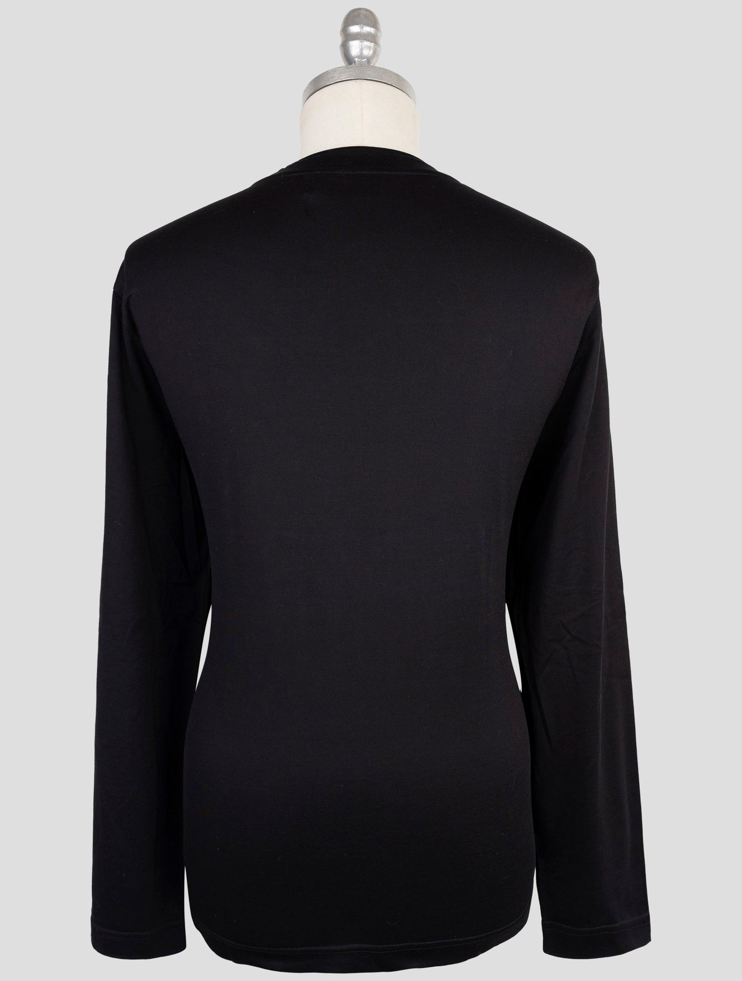 Kiton Knt Black Cotton Sweater Crewneck