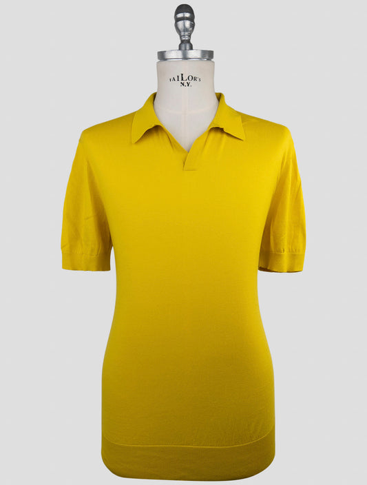 Kiton Knt Yellow Cotton Polo